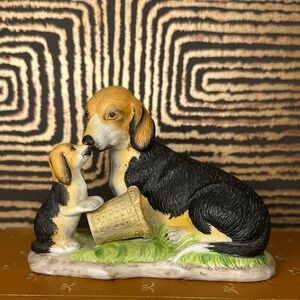 Charming Black and Tan Dog Figurine